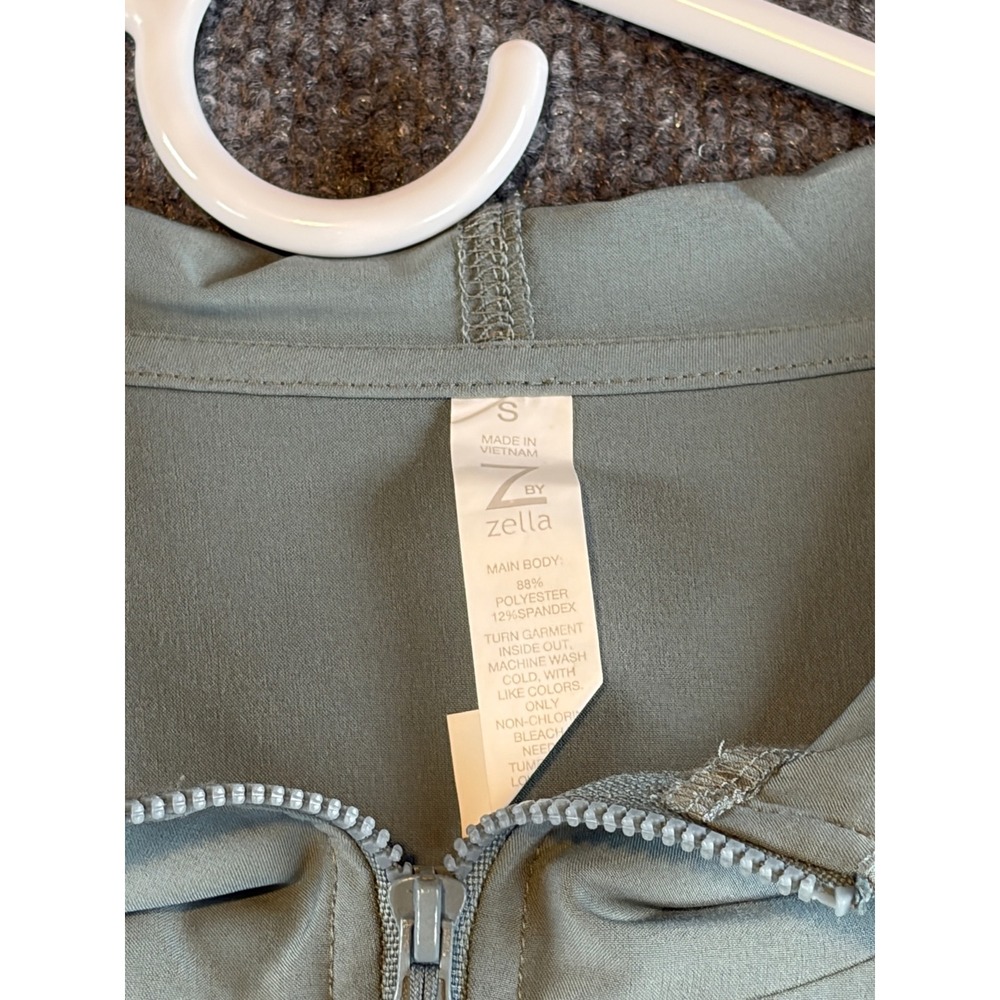 Z by Zella Sage Green 2 Piece Set Long Zip Jacket and Cargo Pants Small - Picture 4 of 10